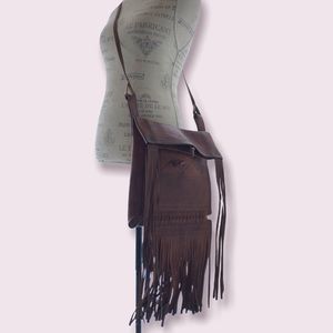 Genuine Leather Fringe Bohemian Crossbody Bag